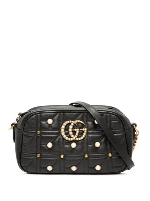 2016-2026 Small GG Marmont Matelasse Leather Pearl Studded crossbody bag by GUCCI 