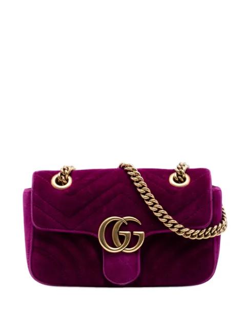 2016-2026 Small GG Marmont Matelasse Velvet shoulder bag by GUCCI 