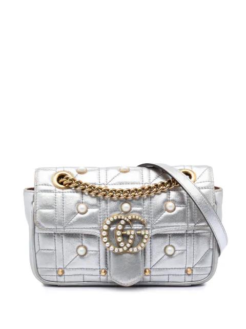 2016-2026 Small Pearly GG Marmont Pearl Studded Matelasse Leather shoulder bag by GUCCI 