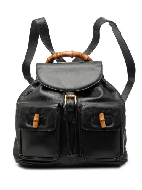20th Century Calfskin Bamboo Drawstring backpack by GUCCI 