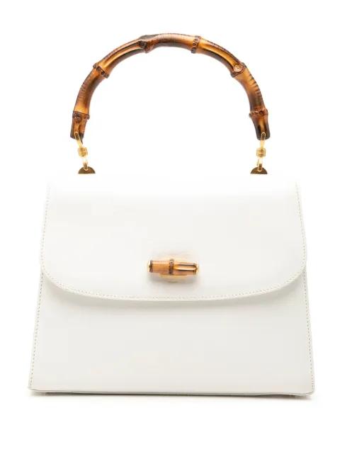 20th Century Calfskin Bamboo Top Handle Bag satchel by GUCCI 