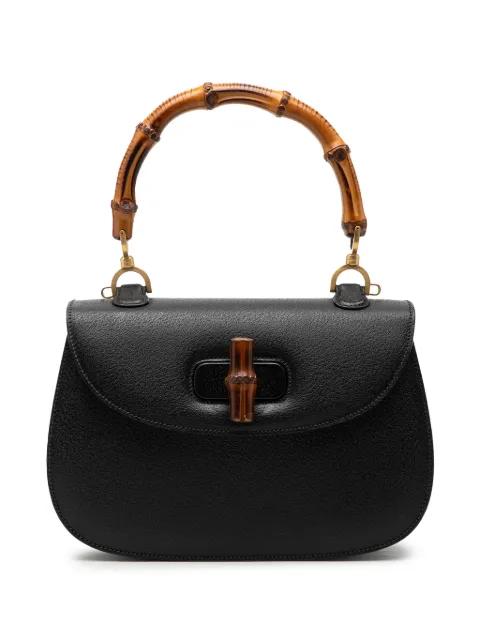 20th Century Grained Calfskin Bamboo Night satchel by GUCCI 