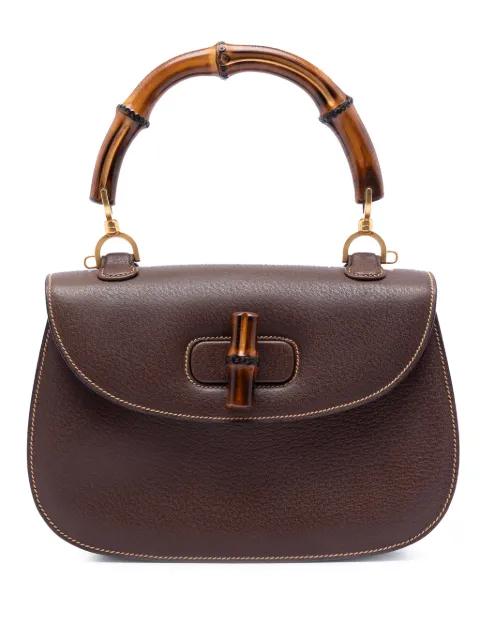 20th Century Medium Calfskin Bamboo Top Handle Bag satchel by GUCCI 