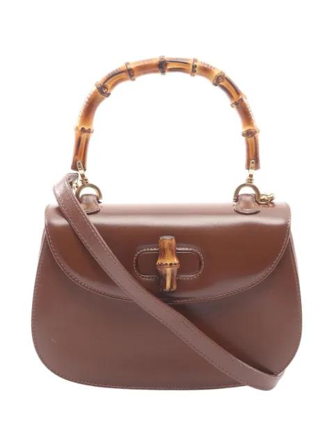 20th Century Small Calfskin Bamboo Night satchel by GUCCI 