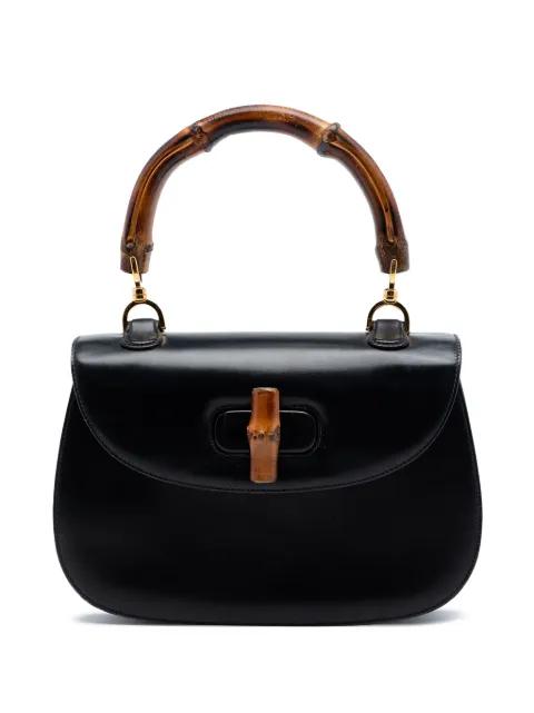 20th Century Small Calfskin Bamboo Top Handle Bag satchel by GUCCI 
