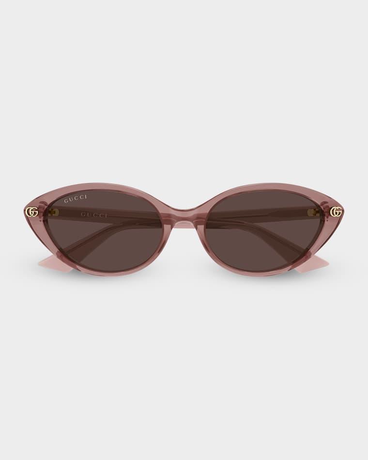 54mm Acetate Oval Sunglasses by GUCCI