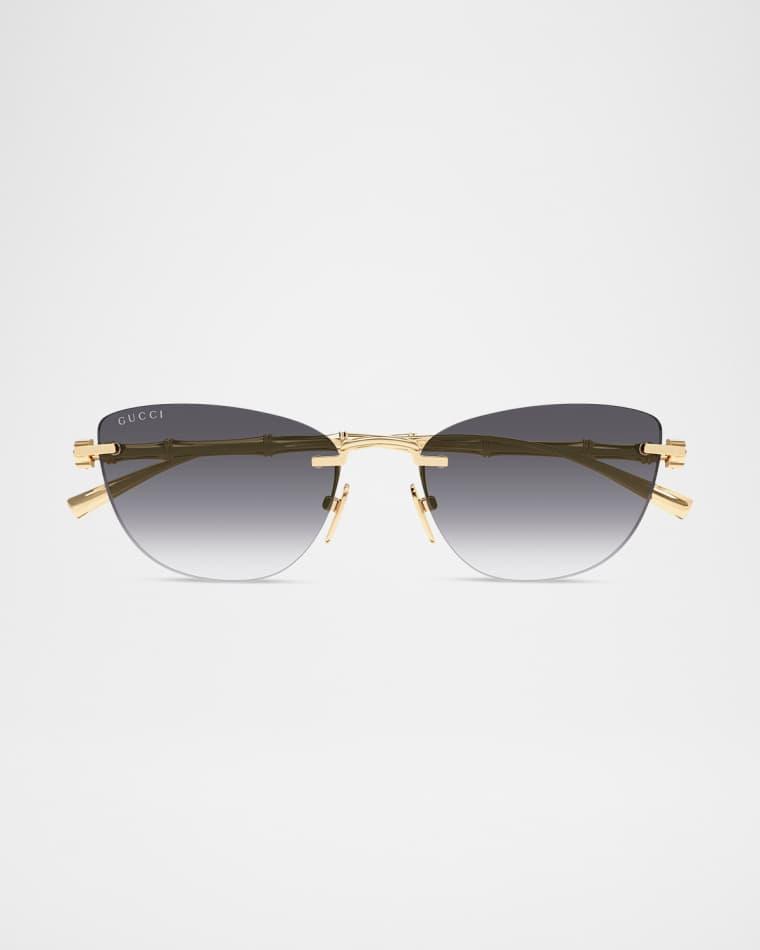 55mm Metal Cat-Eye Sunglasses by GUCCI