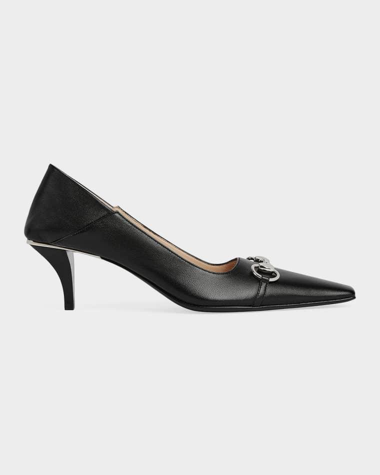 55mm Vittoria Leather Horsebit Pumps by GUCCI