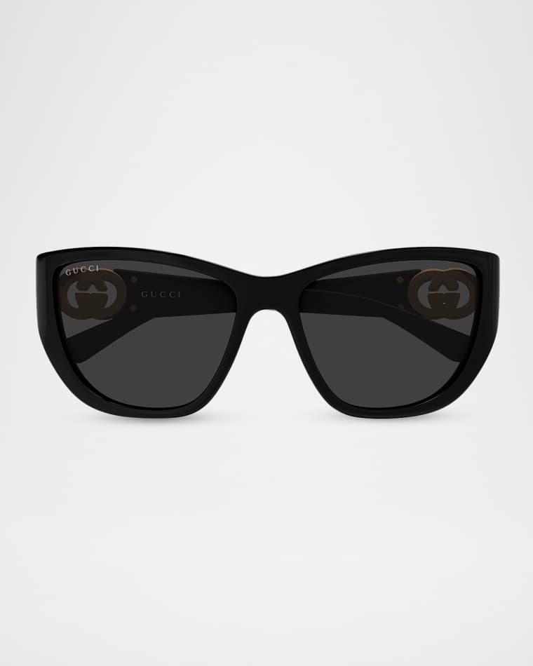 56mm Acetate Geometric Sunglasses by GUCCI