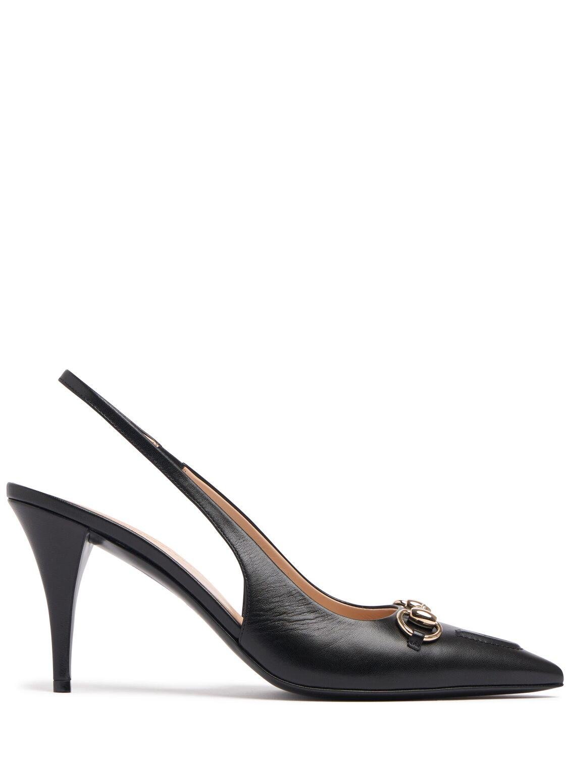 85mm Erin Leather Slingback Pumps by GUCCI
