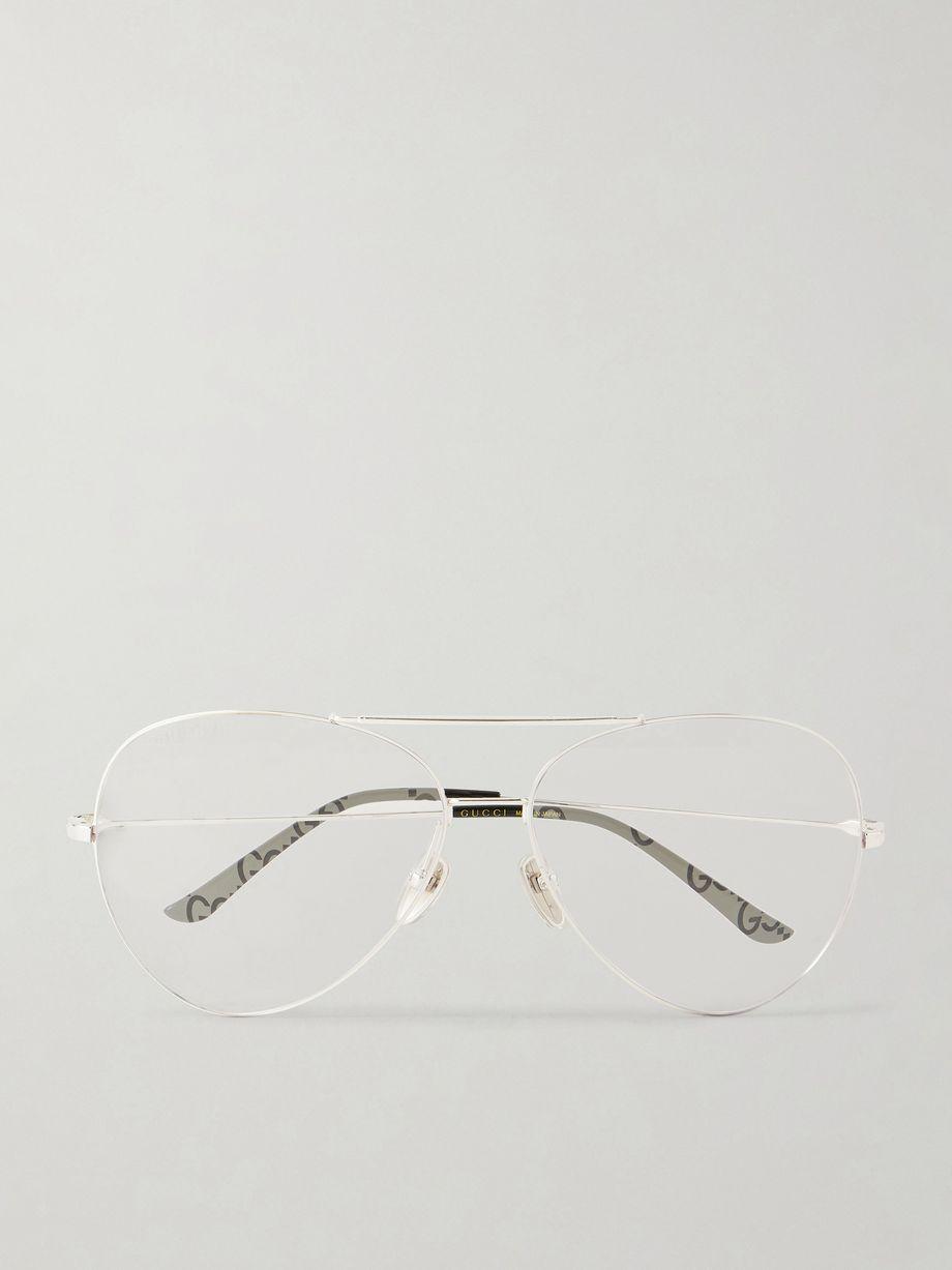 Aviator-style silver-tone sunglasses by GUCCI