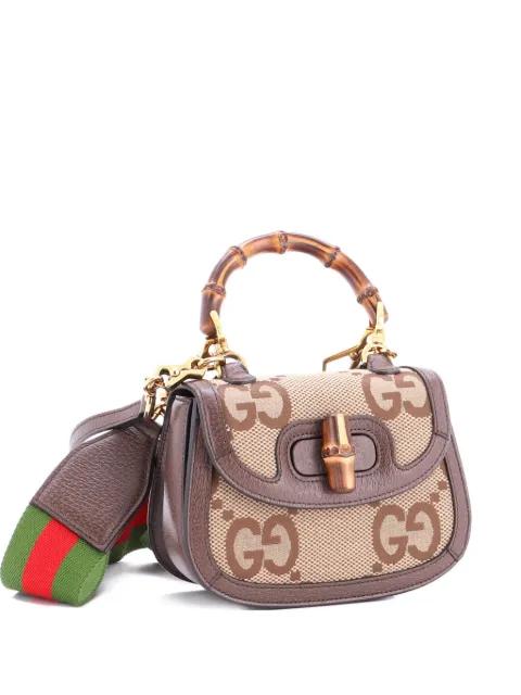 Bamboo 1947 Top Handle Bag Jumbo GG Canvas Mini crossbody bag by GUCCI 