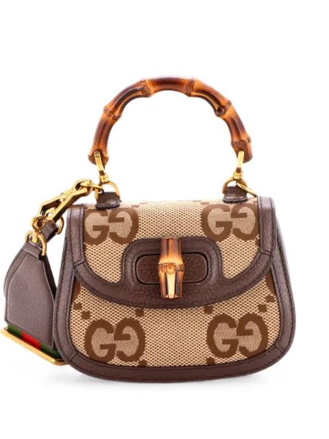Bamboo 1947 Top Handle Bag Jumbo GG Canvas Mini crossbody bag by GUCCI 