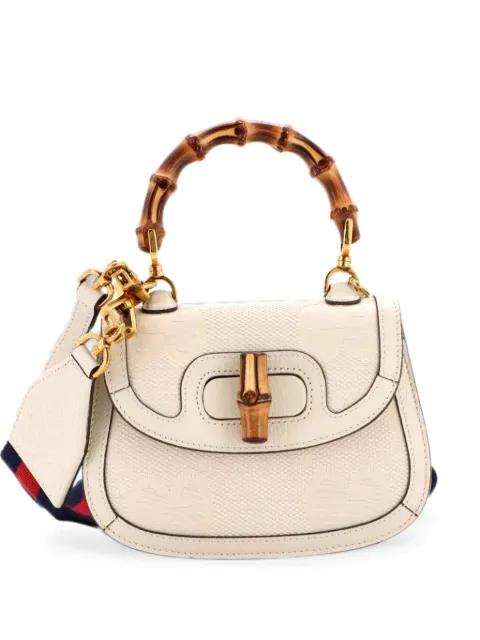 Bamboo 1947 Top Handle Bag Jumbo GG Canvas Mini crossbody bag by GUCCI 