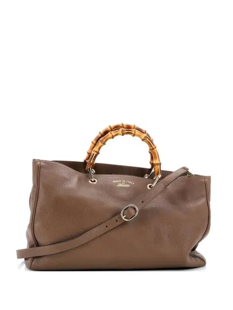 Bamboo Shopper Leather Large tote bag by GUCCI 
