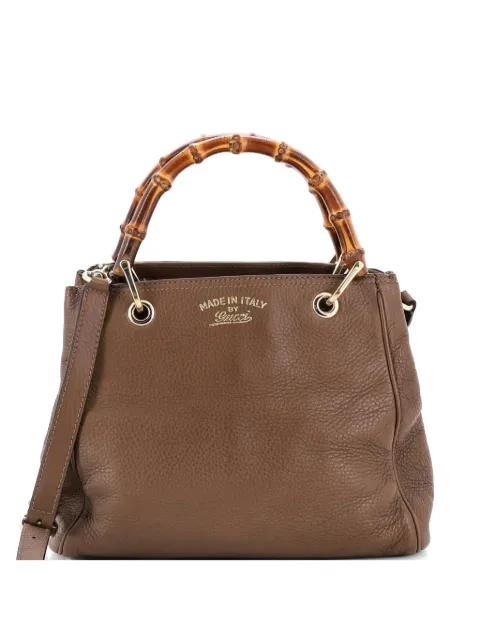 Bamboo Shopper Leather Small tote bag by GUCCI 