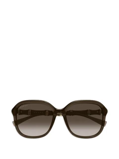 Bamboo-detail round-frame sunglasses by GUCCI