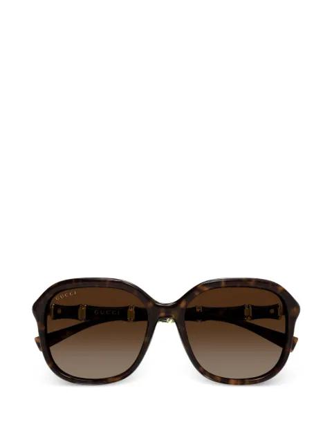 Bamboo geometric-frame sunglasses by GUCCI