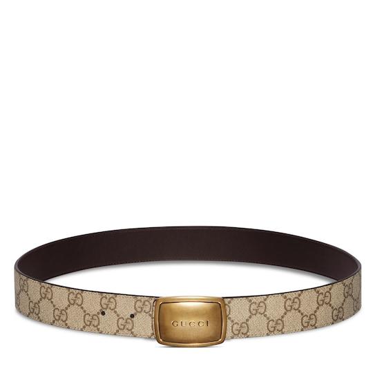 Belt with plaque buckle by GUCCI
