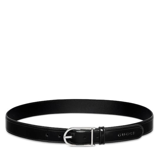 Belt with rounded buckle by GUCCI