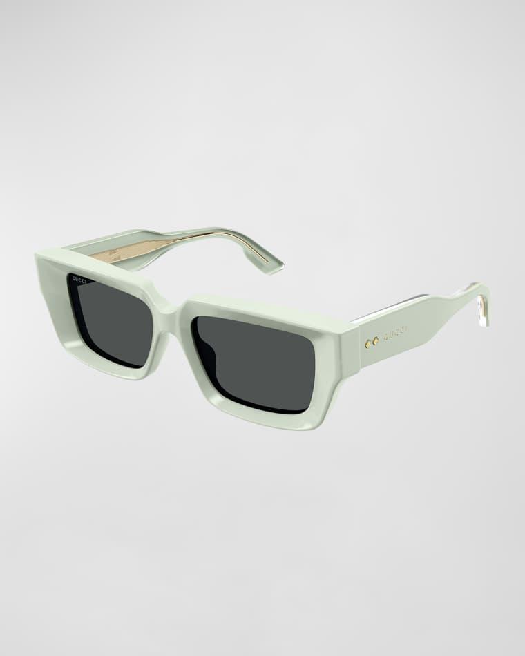 Beveled Acetate Rectangle Sunglasses by GUCCI