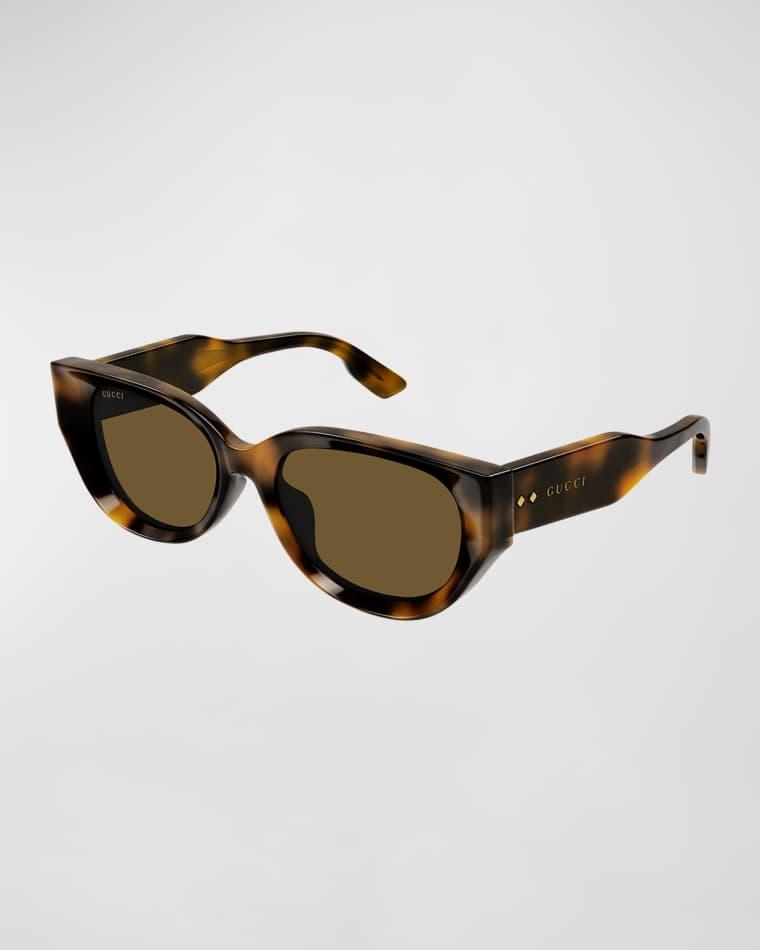 Beveled Recycled Acetate Cat-Eye Sunglasses by GUCCI