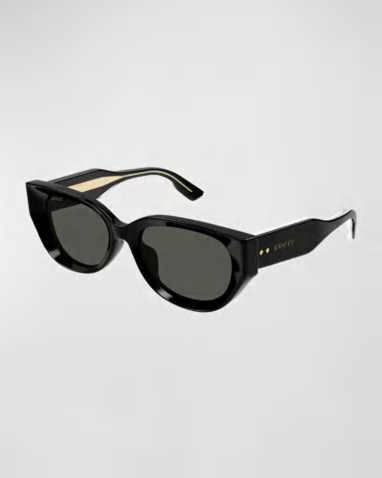 Beveled Recycled Acetate Cat-Eye Sunglasses by GUCCI