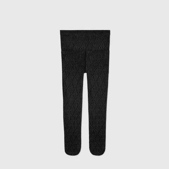 Black Interlocking G Tights by GUCCI