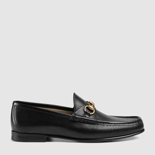 Black Leather 1953 Horsebit Loafer by GUCCI