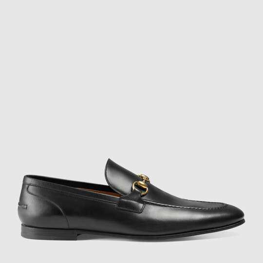 Black Leather Gucci Jordaan Loafer by GUCCI