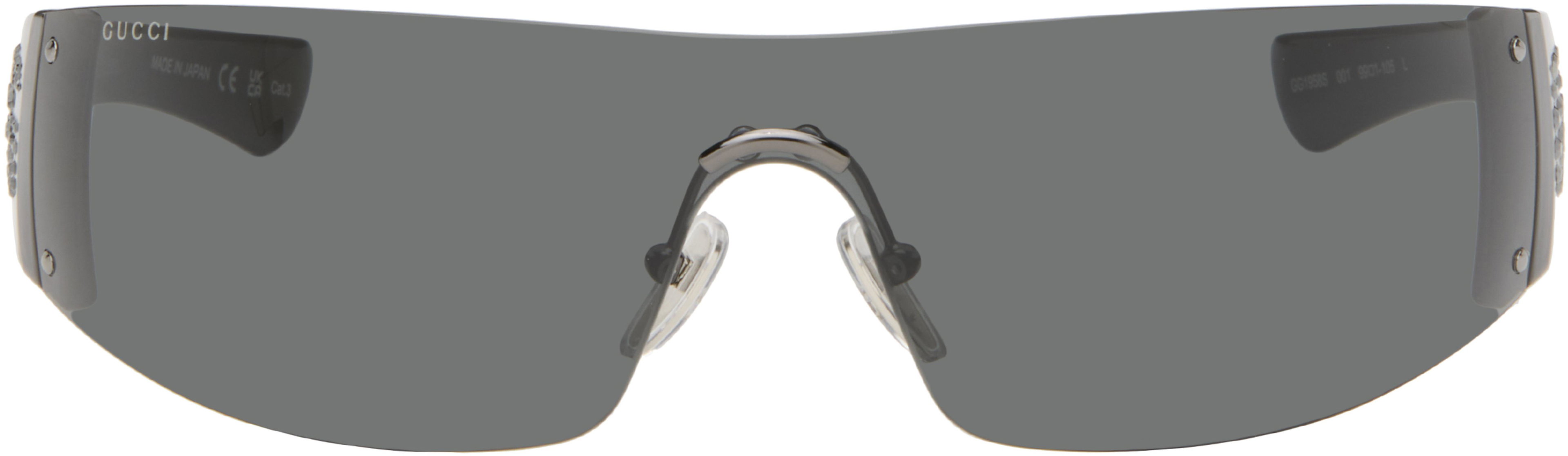 Black Leonie Mask Sunglasses by GUCCI
