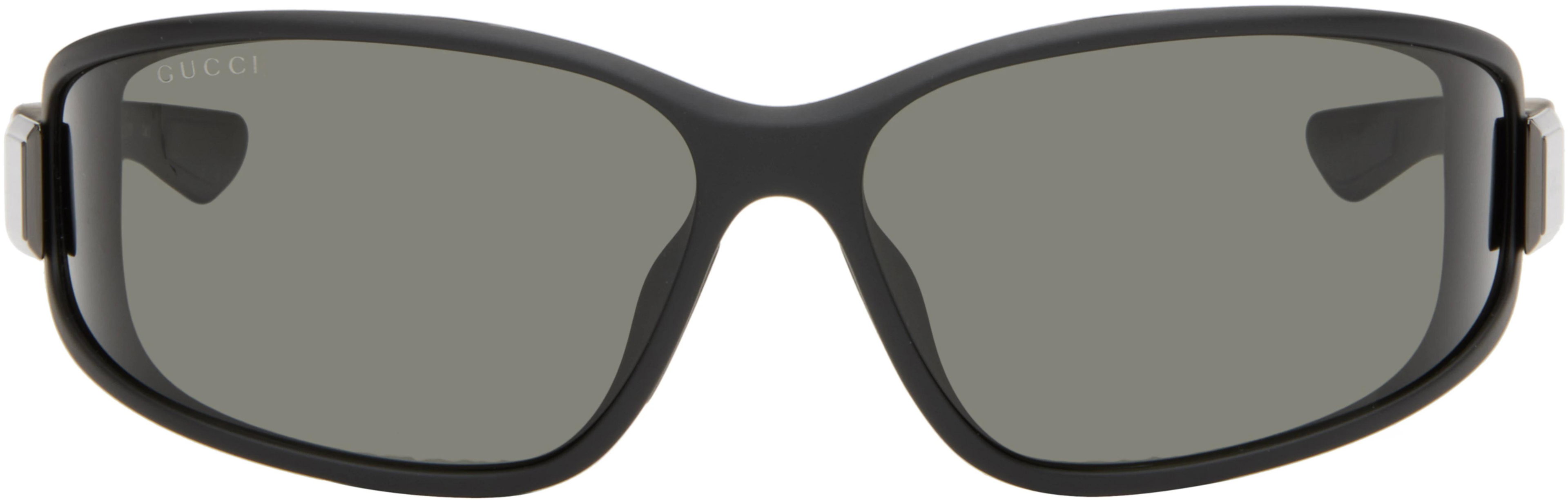 Black Lettering Mountain Pack Sunglasses by GUCCI