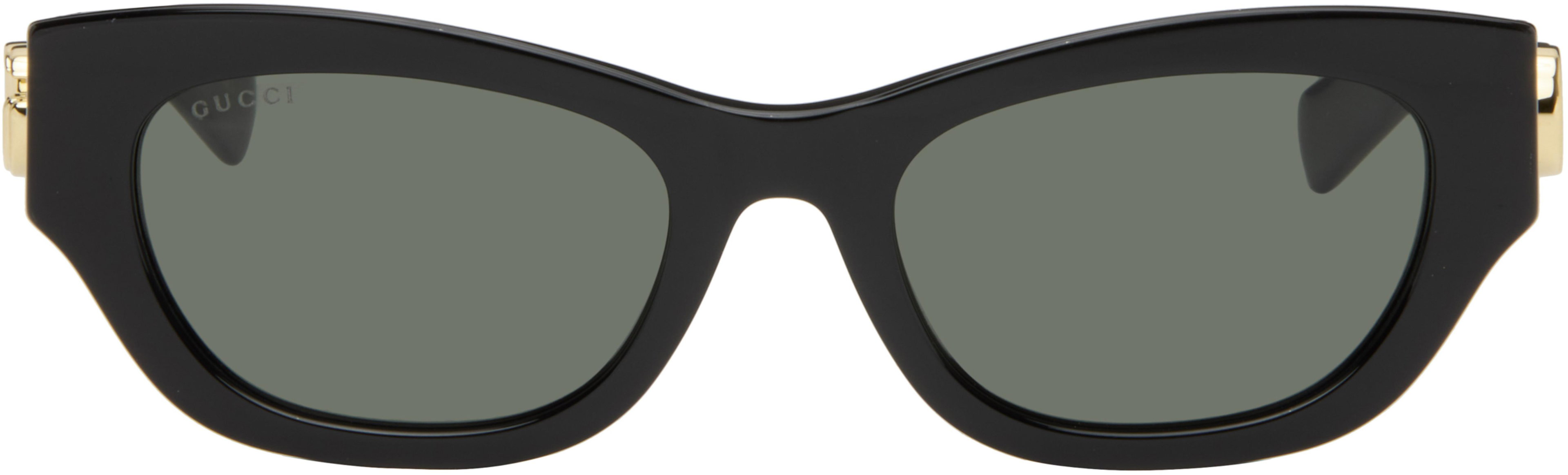 Black Low Nose Bridge Fit Sunglasses by GUCCI