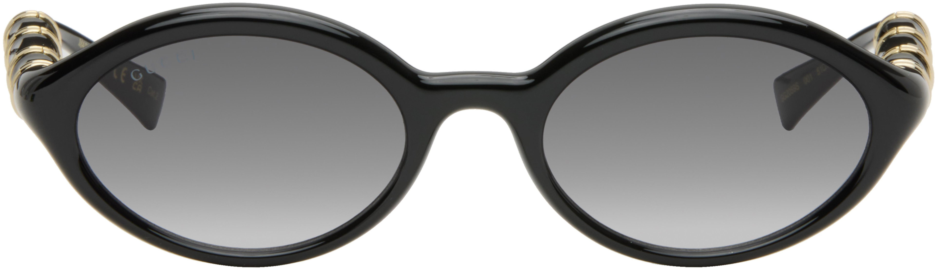 Black Oval Frame Sunglasses by GUCCI