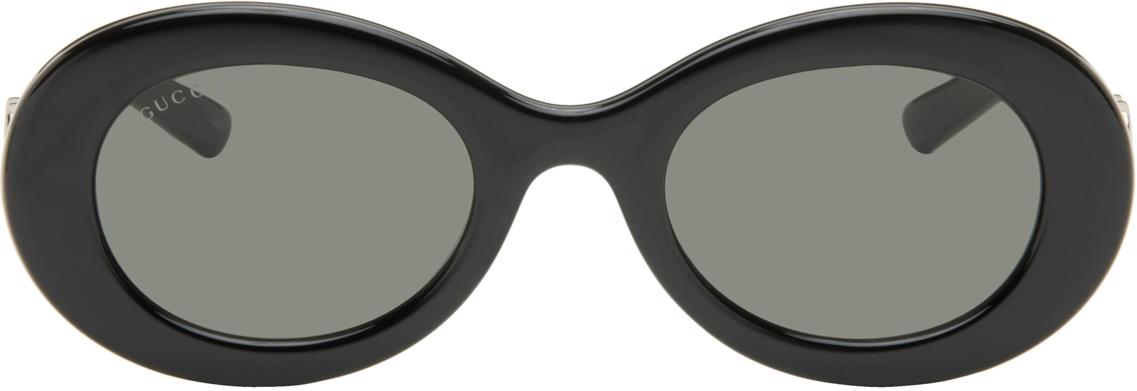 Black Oval Frame Sunglasses by GUCCI