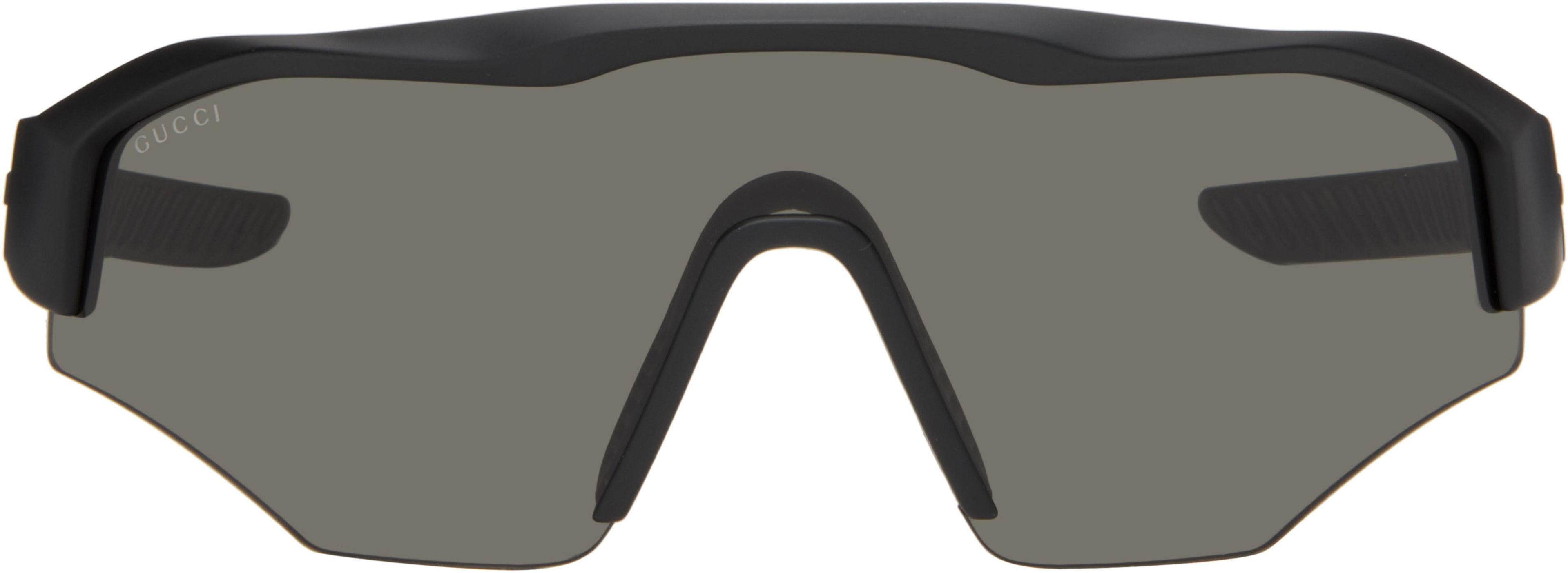 Black Shield Sunglasses by GUCCI