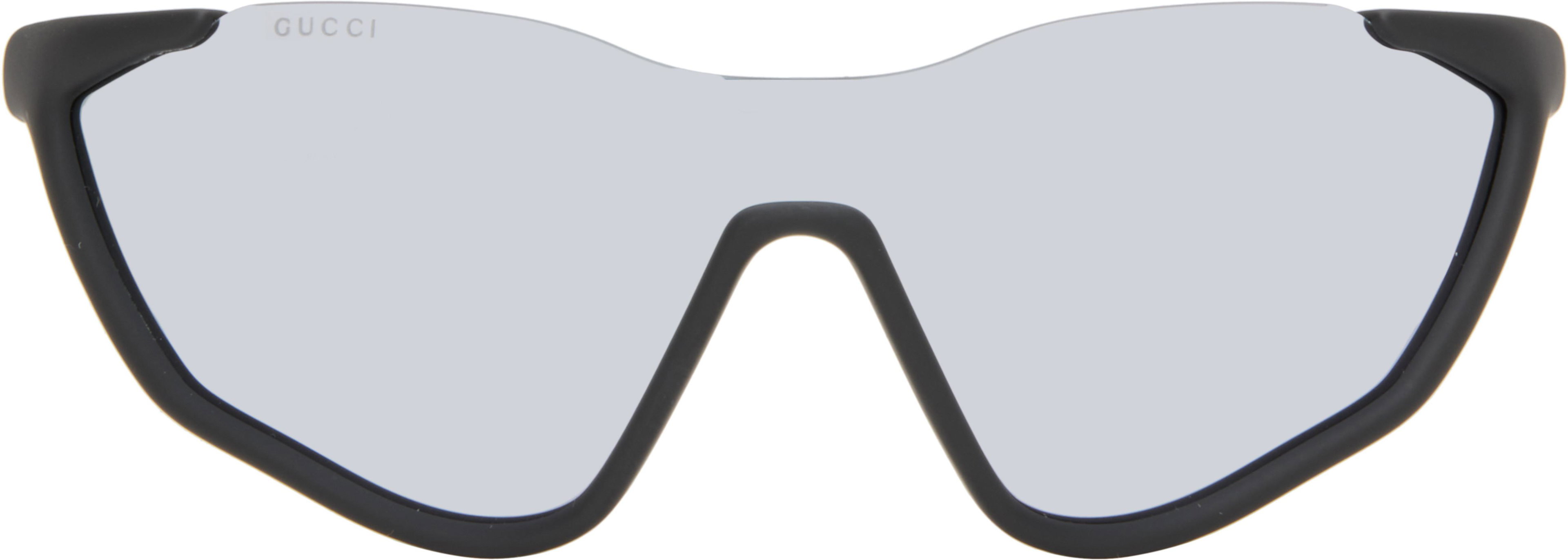 Black Shield Sunglasses by GUCCI