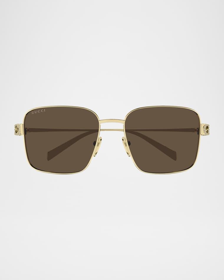 Block Bending 54mm Metal Square Sunglasses by GUCCI