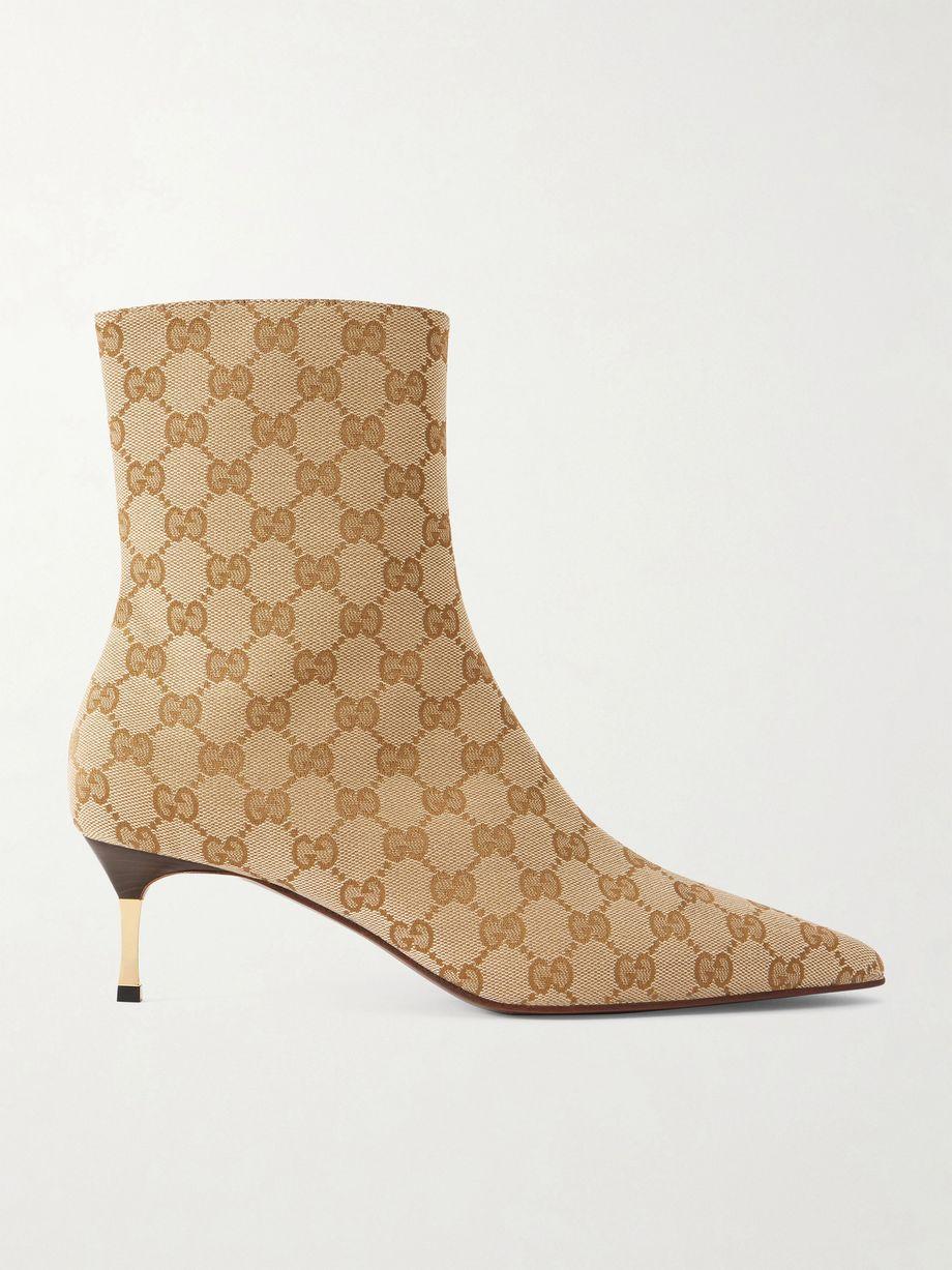 Bombshell canvas-jacquard ankle boots by GUCCI