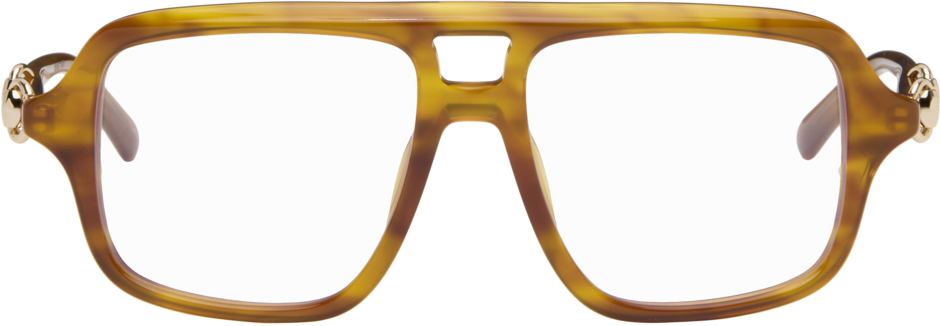 Brown Navigator Frame Sunglasses by GUCCI