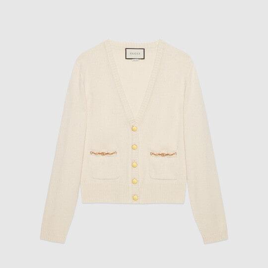 Cashmere cardigan  in ivory by GUCCI