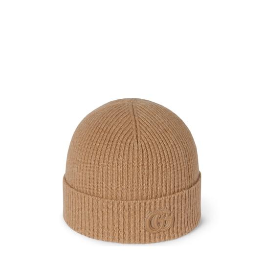 Cashmere hat with patch by GUCCI