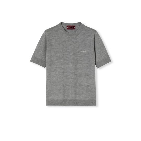 Cashmere silk top with intarsia by GUCCI