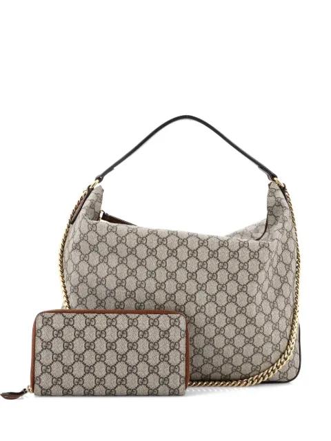 Chain GG Coated Canvas Large hobo bag by GUCCI 