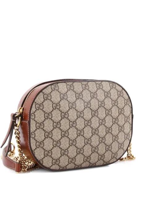 Chain GG Coated Canvas and Leather Mini crossbody bag by GUCCI 