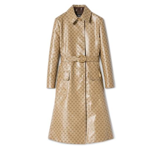 Coated GG cotton canvas fabric coat by GUCCI