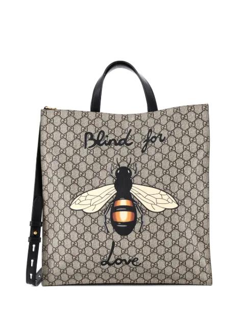 Convertible Soft Open Printed GG Coated Canvas Tall tote bag by GUCCI 