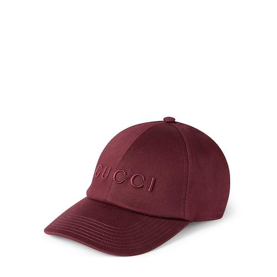 Cotton baseball hat with embroidery by GUCCI