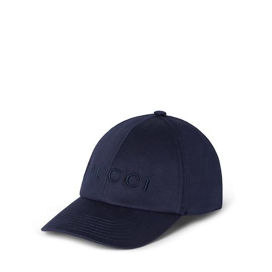 Cotton baseball hat with embroidery by GUCCI