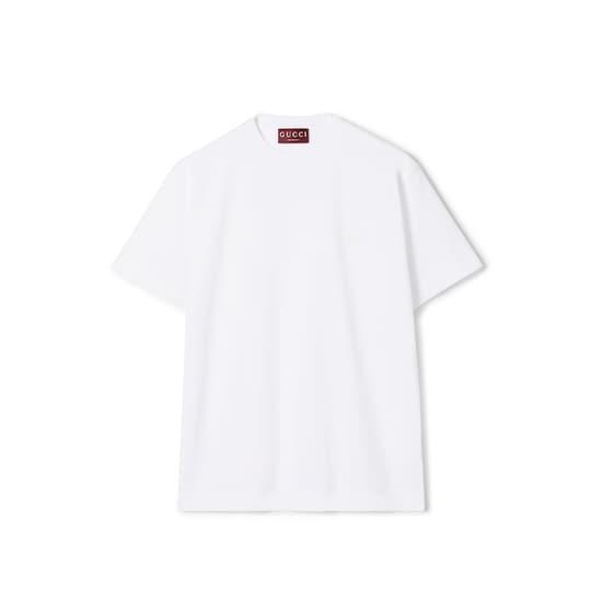 Cotton jersey T-shirt with embroidery by GUCCI